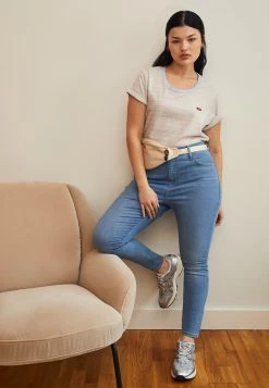 Levi's® Plus Damen PERFECT CREW TEE T Shirt Print Thyme/peach Puree