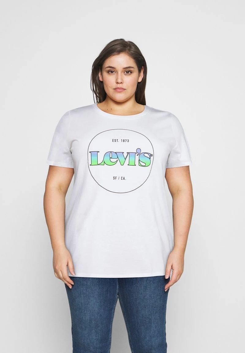 Levi's® Plus Damen PERFECT TEE T Shirt Print Circle Gradient White 3 Levi's® Plus Damen PERFECT TEE T Shirt Print Circle Gradient White