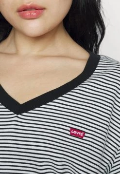 Levi's® Plus V NECK TEE T Shirt Print Black Damen -Günstiges L'Oréal Paris Geschäft 5c2359b3dfba4d13aedaae583f257359