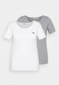 Levi's® Plus TEE 2 PACK T Shirt Basic White/grey Damen