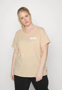 Levi's® Plus Damen PERFECT TEE REFLECTIVE POSTER LOGO T Shirt Print Peach Puree