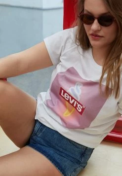 Levi's® Plus T Shirt Print White Damen -Günstiges L'Oréal Paris Geschäft 80ee00ea5dd64ad28b0ad3d423f3d3b6