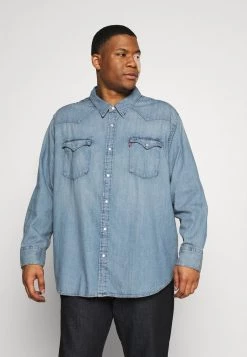 Levi's® Plus Herren BIG BARSTOW WESTERN Hemd Light Blue Denim