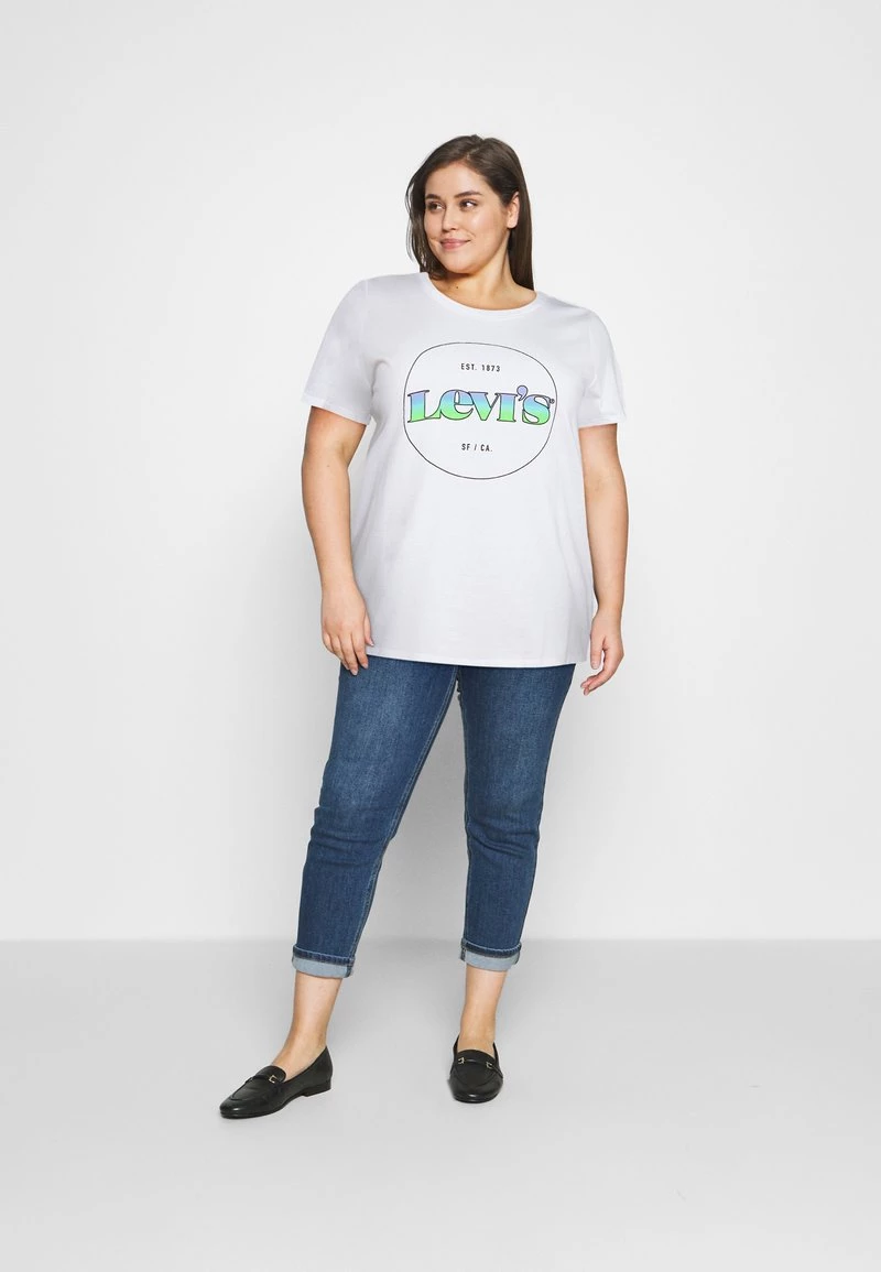 Levi's® Plus Damen PERFECT TEE T Shirt Print Circle Gradient White 4 Levi's® Plus Damen PERFECT TEE T Shirt Print Circle Gradient White - Image 2