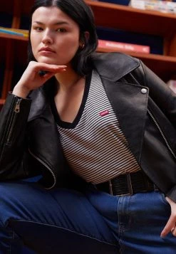 Levi's® Plus V NECK TEE T Shirt Print Black Damen -Günstiges L'Oréal Paris Geschäft ec2d5f4108774a7fb4448eb14ecf513a