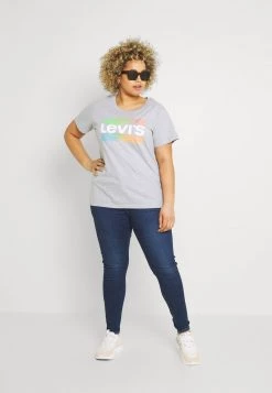 Levi's® Plus Damen PERFECT TEE T Shirt Print Heather Grey -Günstiges L'Oréal Paris Geschäft f802fb10caa04afe85b3493e98972921