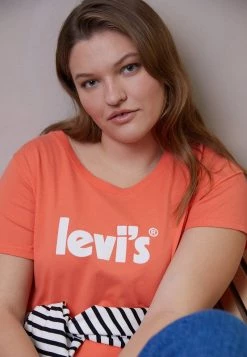Levi's® Plus PERFECT TEE T Shirt Print Seasonal Poster Logo Persimmon Damen -Günstiges L'Oréal Paris Geschäft fa8bf4792df640539fb9365890ecf667